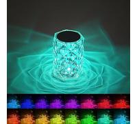 Leroxo Crystal Diamond Table Lamp,16 Color Touch Control Rechargeable Lamp,Acrylic Remote Control Crystal Bedside Lamp,Night Light,Room Decor Desk Lamp,Bedroom,Living Room,Kitchen,Dining Room Lamp
