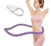 Lerpio 3.4/4.1/5 LBS Soft Spring Weighted Hoop for Adults, Quiet & Pinch-Proof Design, Portable Fitness Infinity Hoop with Body Tape Measure, Exercise Hoop for Core Workout (Purple, 4.1LBS)