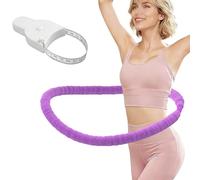 Lerpio 4.1/5.2 LBS Soft Spring Weighted Hoop for Adults, Quiet & Furry Design, Portable Fitness Infinity Hoop with Body Tape Measure, Exercise Hoop for Core Workout (Purple, 4LBS)