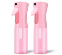 LERPOLOR Empty Spray bottles, Continuous Spray Bottle for Hair, Spray Water Bottle Fine Mist Refillable, Skin Care, Showering Pets, Plants, travel, Ironing and Cleaning 6.8 Ounce (2 Pack, Pink)