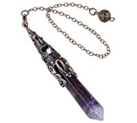 Lerpwig Crystal Pendulum Pointed Pendant Magic Energy Balance Accessory Divination Dowsing Tool Gift Divination Tool, As described