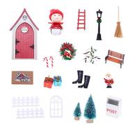 Lerpwige 1/12 Doll House Fairies Elves Door Scene with Gnomes Find Plastic Jewellery for Christmas Scene Dolls Display Craft Doll House Furniture Set