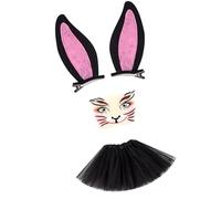 Lerpwige 1. Hare Ears Headband With Tulle Skirt & Face Decals For Kids Adults Cosplay Halloween Party Costume Accessories Cosplay Hair Accessories