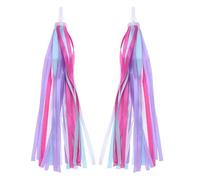 Lerpwige 1 Pair Rainbow Bicycle Streamers for Children for Girls Boys Babies Colourful Bicycle Handles Tassels Band Easy Attachment Handlebar Soft and Comfortable Streamers