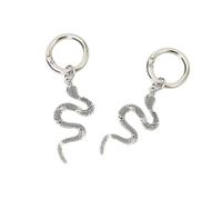 Lerpwige 1 Pair Silver Snake Charm for Shoes and Accessories, Stylish Shoe Clip Suitable for Hip Hop and Punk Fashion Lovers