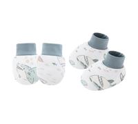Lerpwige 1 Set Infant Anti Scratch Gloves And Socks Set For Boys Girls Comfortable Cotton Mittens & Booties For Home Travel Comfortable Wear
