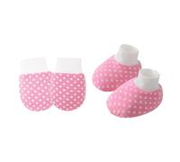 Lerpwige 1 Set Infant Anti Scratch Gloves And Socks Set For Boys Girls Comfortable Cotton Mittens & Booties For Home Travel Comfortable Wear