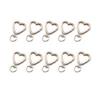 Lerpwige 10 x Heart Shape Clasps, Irregular Shape Key Chain, Carabiner Hook, Metal Blossom Key Caint for Bags, Lanyards Clip