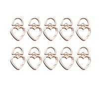 Lerpwige 10 x Heart Shape Clasps, Irregular Shape Key Chain, Carabiner Hook, Metal Blossom Key Caint for Bags, Lanyards Clip