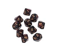 Lerpwige 10pcs 10 Sided Dice D10 Polyhedral Dice For Game 15mm RPG Family Party Kid Game Household Multi-color Set