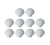 Lerpwige 10pcs Creative Art Painting White Craft Bowls Natural Overbroken Shells for Beach Wedding and Coastal House Decoration