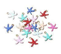 Lerpwige 20 Pieces Starfish Hanging Decoration Easy to Install Jewelry Accessories Jeweler Pendant for Different Home Styles Stainless Steel Necklace Pendant, one size, as described, As described