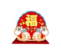 Lerpwige 2025 New Year Table Decorations Wood 2025 Office Ornaments Redness Holiday Supplies Snake Table Decorations