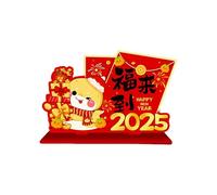 Lerpwige 2025 New Year Table Decorations Wood 2025 Office Ornaments Redness Holiday Supplies Snake Table Decorations