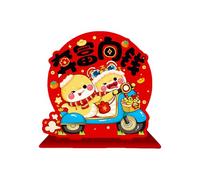 Lerpwige 2025 New Year Table Decorations Wood 2025 Office Ornaments Redness Holiday Supplies Snake Table Decorations