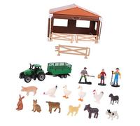 Lerpwige 21-Piece Farm Playset with Detailed Animals & Farmer - Imaginative Agricultural Learning Toy Realistic Farm Scene Accessories