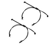 [Lerpwige] 2pcs Bohemian Color Wax Rope Bracelet Summer Braided Bracelet Beach Bracelet Jewelry for Women Girls Braided Rope Bracelet for Women