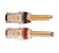 Lerpwige 2Pcs/pair Crystal Binding Posts Weldingless Power Amplifiers Banana Plugs Soundbox Cable Connectors Set Screw Fixed Component