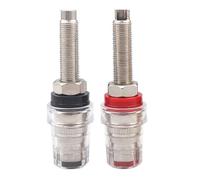 Lerpwige 2Pcs/pair Crystal Binding Posts Weldingless Power Amplifiers Banana Plugs Soundbox Cable Connectors Set Screw Fixed Component