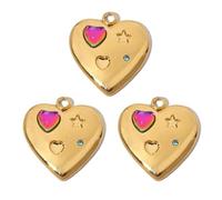 Lerpwige 3pcs Retro French Styles Heart Pendant French Vintage Heart Pendant Charm Designed for Craft Fashion Enthusiasts