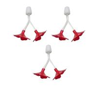 Lerpwige 3proces Hummingbird Water Food Set with Floral Pattern Weatherproof Y Shape for Bird Lovers, Hummingbird, Red Flower Feeder