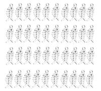 Lerpwige 40pcs Fish Bone Charm Accessory for Jewellery Craft Supplies Robust Alloy Fish Bone Pendant in Retro Bronze Finish Creative Projects, one size, As described