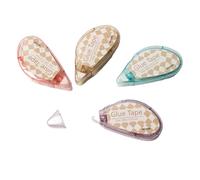 Lerpwige 4Pcs Clear Adhesive Roller 8mmX8M Adhesive Roller Double-Side Tape Runner For Card Making Scrapbooking 32M In Total For Photo Album