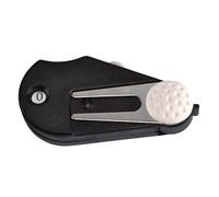 Lerpwige 5 in 1 Folding Divot Repair Tool with Brush Green Fork Score Counter Grooves Cleaning Tool