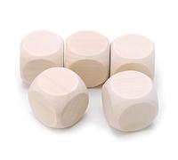 Lerpwige 5Pcs/set Wooden Cubes Set Six Sides Wood Square Blocks For Puzzle Making And Dices