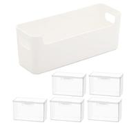 Lerpwige 6 Units Visible Organiser Boxes with Lid and Modular Dividers for Efficient School Practice State Requirements, Adjustment Requirements for an Adjustable Professional Organiser and