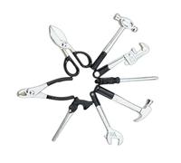 Lerpwige 8Pcs Miniature Tool Kits for Doll House Scene Display Realistic Hammer and Wrench Set Pretend Play Toy for Children Doll House Miniature Set