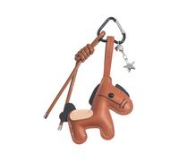 Lerpwige Adorable Cartoon Horse PU Leather Keychain Elegant Bag Charm Soft Practical Bag Accessory Portable Women Bag Ornament