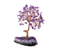 Lerpwige Amethysts Crystal Tree with Gemstones Cluster Base for Meditations and Emotional Balancing of the Living Room or Office Decorations