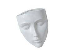 Lerpwige Artistic Face Shape Ceramic Bottle Multifunctional Wall Decoration as Housewarming Gift Anniversary or Valentine's Day Handmade Ceramic Face Flower Bottle