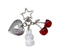 Lerpwige Artistic Rabbit Cherries Keychain Elegant Rabbit Cherries Keychain Accessory for Daily Use and Decoration