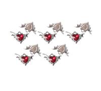Lerpwige Bat Wings Heart Collection 10 Pieces Elegant Zircon Accessories Make Creative Keychains Accessories