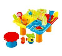 Lerpwige Beach Play Children's Sand And Water Play Set Encourages Creativity And Teamwork For Kids Beach Toy Collection Round Square Sand Water Table Toy