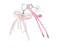 Lerpwige Beautiful Braided Heart Keychain Braided Rope Car Key Chain Handbag Handbag Handbag Pendant for Women Bows Braided Keychain, a