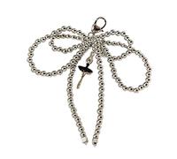 Lerpwige Beautiful Light Metal Beads Bowknot Phone Charm Butterfly Keychain Beads Keyring Models Bag Pendant for Women and Girls