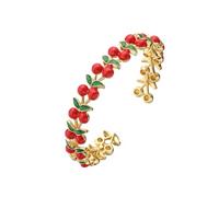 Lerpwige Cherrys Pattern Copper For Teen Girls Adjustable Sizing Trendy Daily Wear Jewelry Gifts For Her Fruit