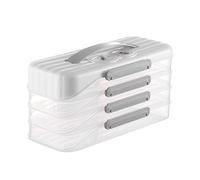 Lerpwige Clear Dumpling and Wonton Storage Box Stackable Freear Container with Shared Compartments for Simple Organizations