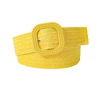 Lerpwige Colour Optional Women's Belt Vintage Elasticity Braided Waist Belt PP Stripes Women Shirt Waist Seal Colourful Braided Wide Summer Dress Coat Belts Girls, yellow, One Size