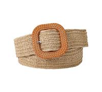 Lerpwige Colour Optional Women's Belt Vintage Elasticity Braided Waist Belt PP Stripes Women Shirt Waist Seal Colourful Braided Wide Summer Dress Coat Belts Girls, khaki, One Size