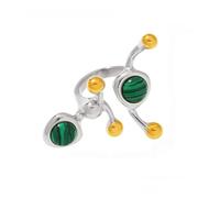 Lerpwige Contemporary C Shape Natural Crystal Rings Stainless Metal Band Multiple Color Options Comfortable 3.5cm Length Natural Gemstones Stainless