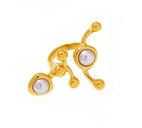 Lerpwige Contemporary C Shape Natural Crystal Rings Stainless Metal Band Multiple Color Options Comfortable 3.5cm Length Natural Gemstones Stainless