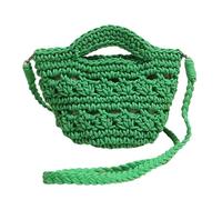 Lerpwige Cotton Crossbody Beach Bag Hollow Bag Women Girls Trendy Holiday Beach Large Capacity Versatile Travel Woven, Green, Einheitsgröße