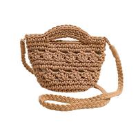 Lerpwige Cotton Crossbody Beach Bag Hollow Bag Women Girls Trendy Holiday Beach Large Capacity Versatile Travel Woven, coffee, Einheitsgröße