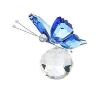 Lerpwige Crystal Butterfly Figurines Collectibles Art Glass Animals Table Decoration Paperweight Souvenir Christmas Decoration Gift Flying Butterfly With Ball Base