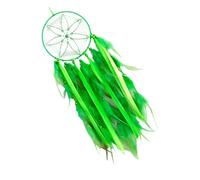 Lerpwige Decorative Irish Holiday Green Feather Dreams Hand Woven with Iron Rings and Beads to Enhance Room Aesthetics