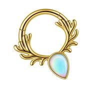 [Lerpwige] Deer Antler Nose Ring Studs Metal Construction Smooth Surface Comfortable Wearing Body Jewelry Daily Wear Unique Jewelry, フリーサイズ, No Gemstones